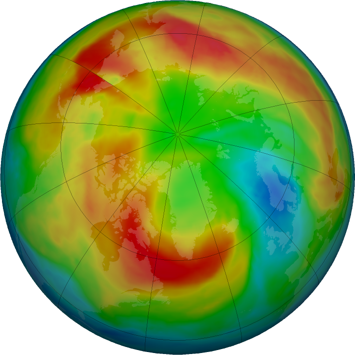 Arctic ozone map for 06 February 2023